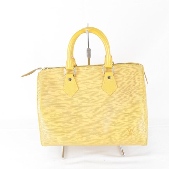 LOUIS VUITTON Yellow Leather Speedy 25 Bag - Picture 1 of 16